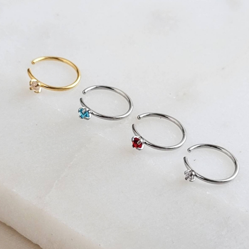 4 Nose Ring Hoops